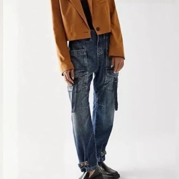 016 We The Free Hazel Pull On Utility Jeans In Dark And Stormy NWOT Size Small - Picture 5 of 11